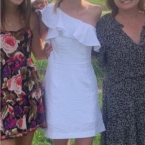 Lily Pulitzer White Ruffled One-Shoulder Dress